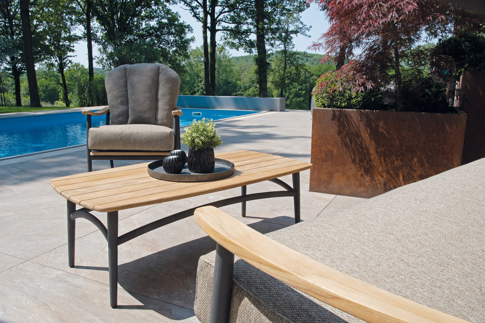 Loungetisch "Montgomery" 120x60 cm Tischplatte Teakholz 