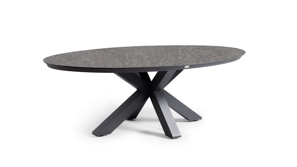 Oblong Dining Table Trespa Dark Basalt 200 x 110 cm Charcoal
